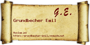 Grundbecher Emil névjegykártya